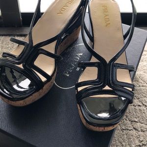 Prada cork platform sandals